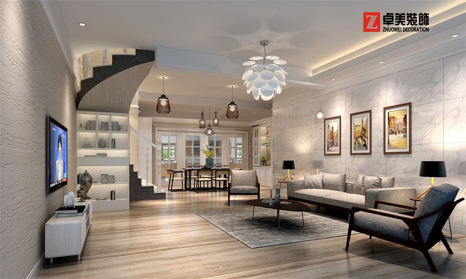 长安莲花苑翁总别墅客餐厅